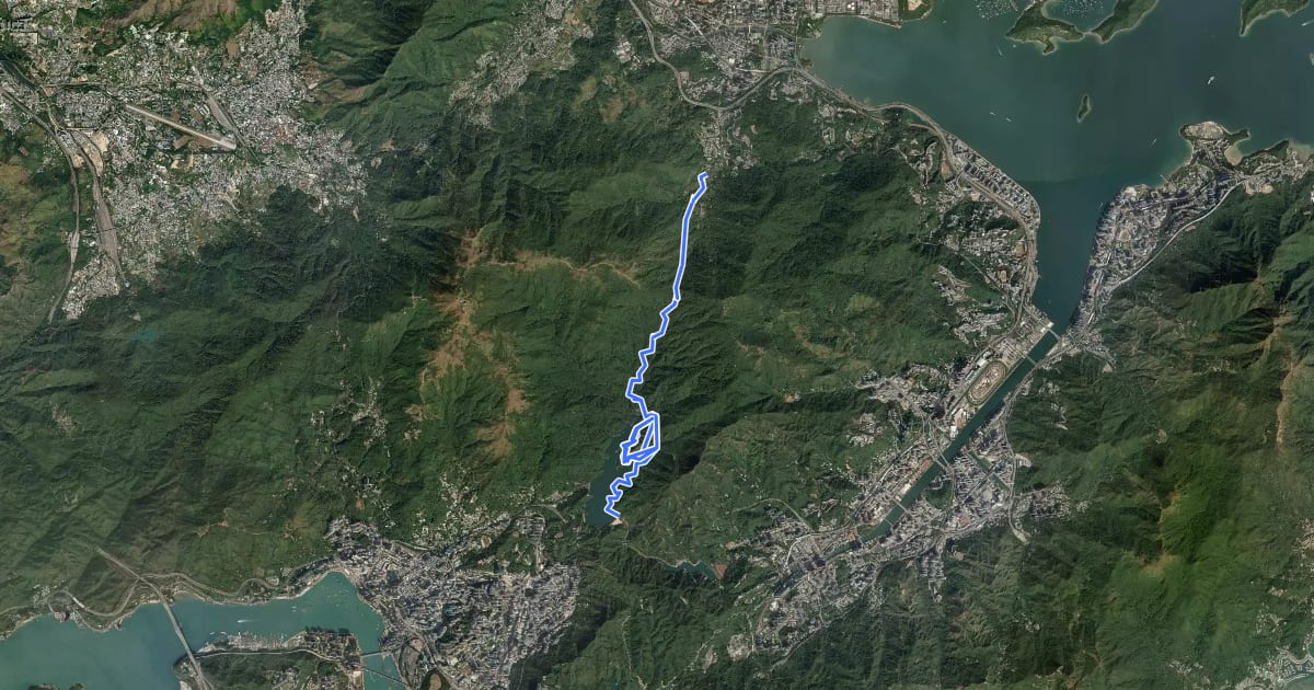 Маршрут 衛奕信徑第7段 Wilson Trail Section 7 на спутниковом снимке