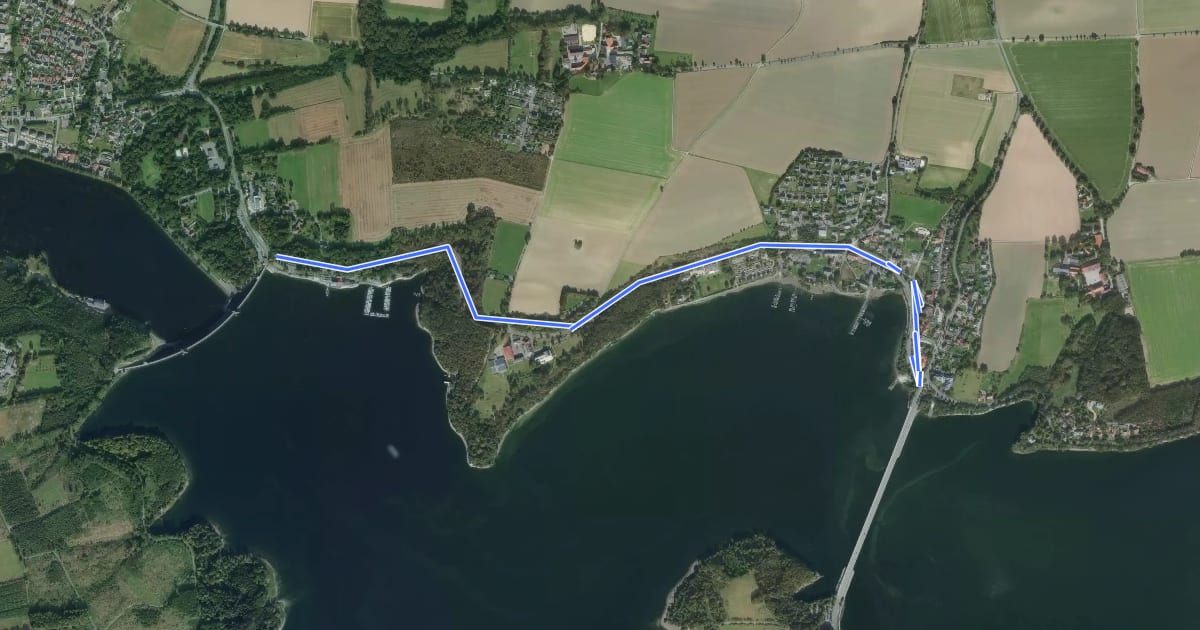 Маршрут (71) Möhnesee-Delecke - (75) Möhnesee-Staumauer на спутниковом снимке