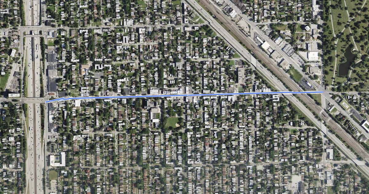 Маршрут 71st Street на спутниковом снимке