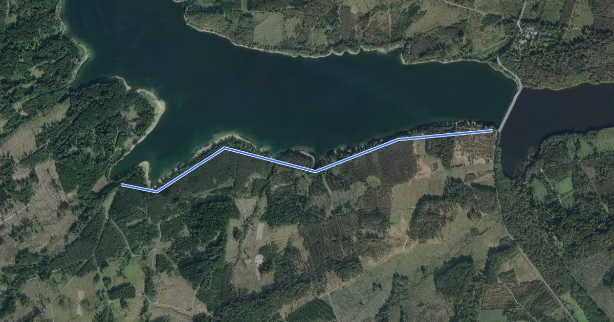 Маршрут (73) Torhaus Möhnesee - (74) Möhnesee-NSG Hevearm на спутниковом снимке