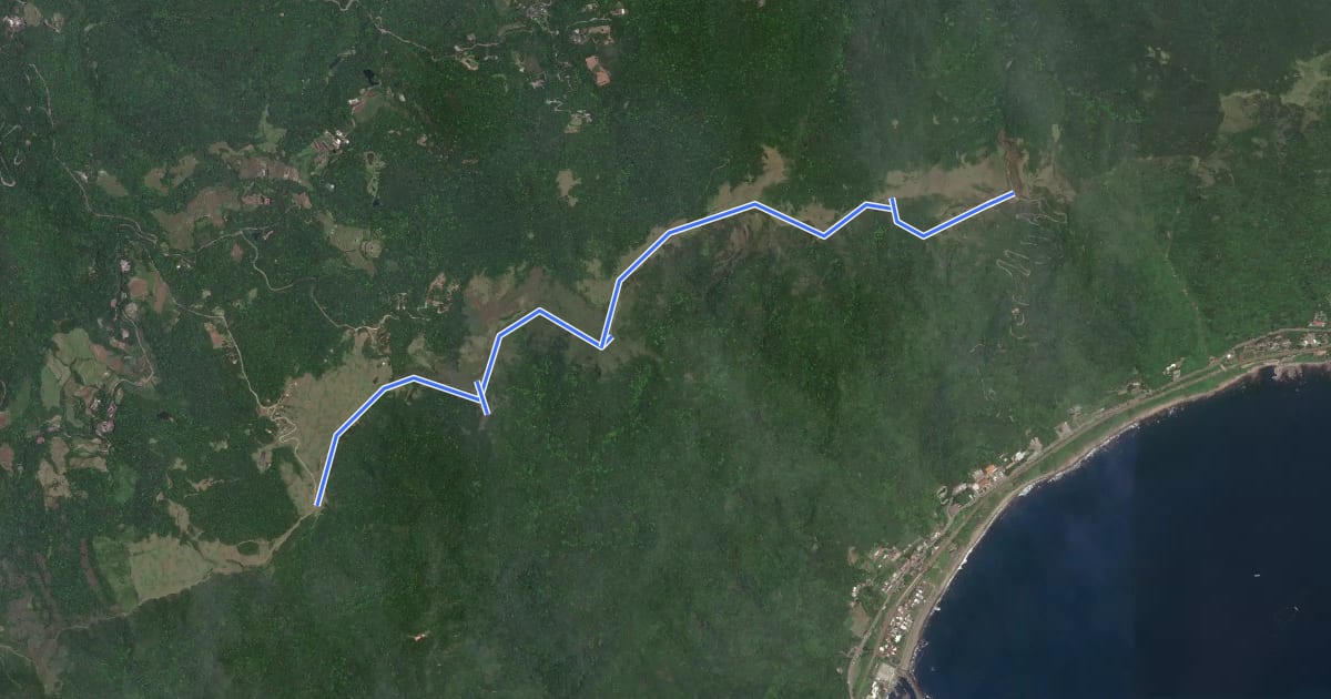 Маршрут 桃源谷(草嶺線步道) на спутниковом снимке