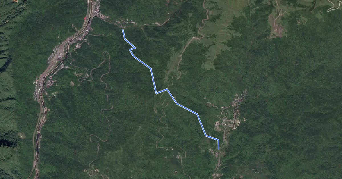 Маршрут 金字碑登山步道 на спутниковом снимке