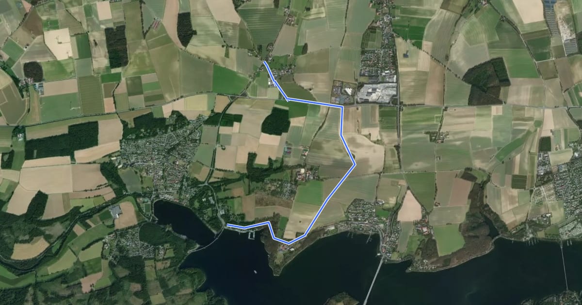 Маршрут (75) Möhnesee-Staumauer - (98) Möhnesee-Theiningsen на спутниковом снимке
