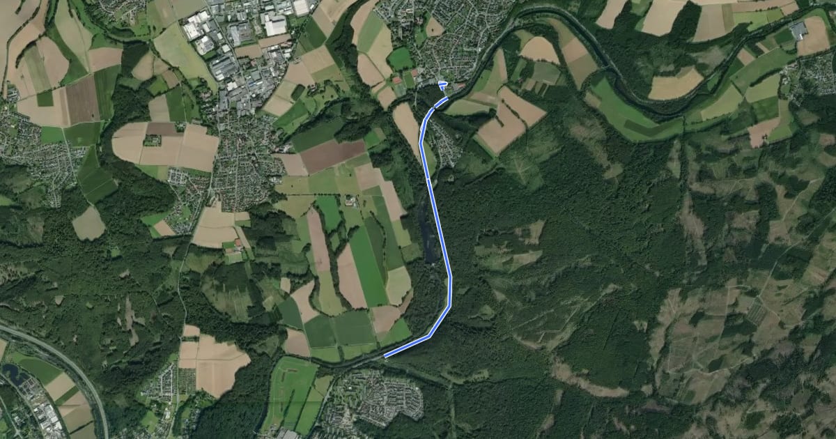 Маршрут (76) Arnsberg-Neheim - (77) Ense-Niederense на спутниковом снимке