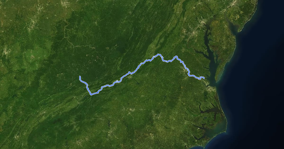 Маршрут 76 (Virginia) на спутниковом снимке
