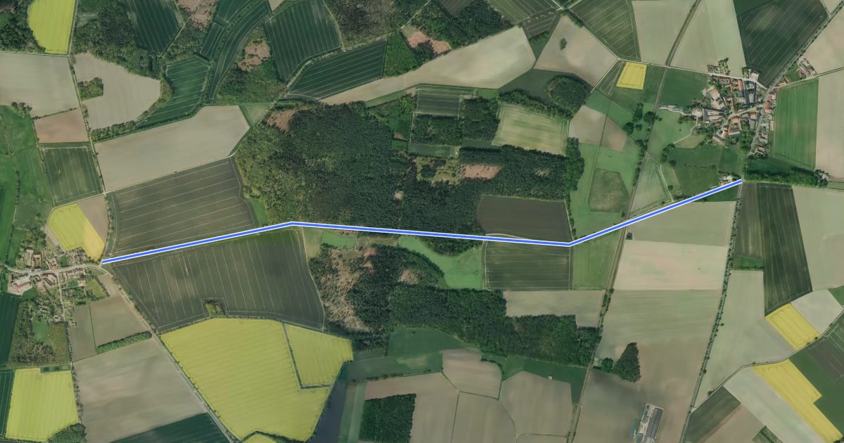 Маршрут (78) Wunderbüttel Ost - (82) Eutzen Süd на спутниковом снимке