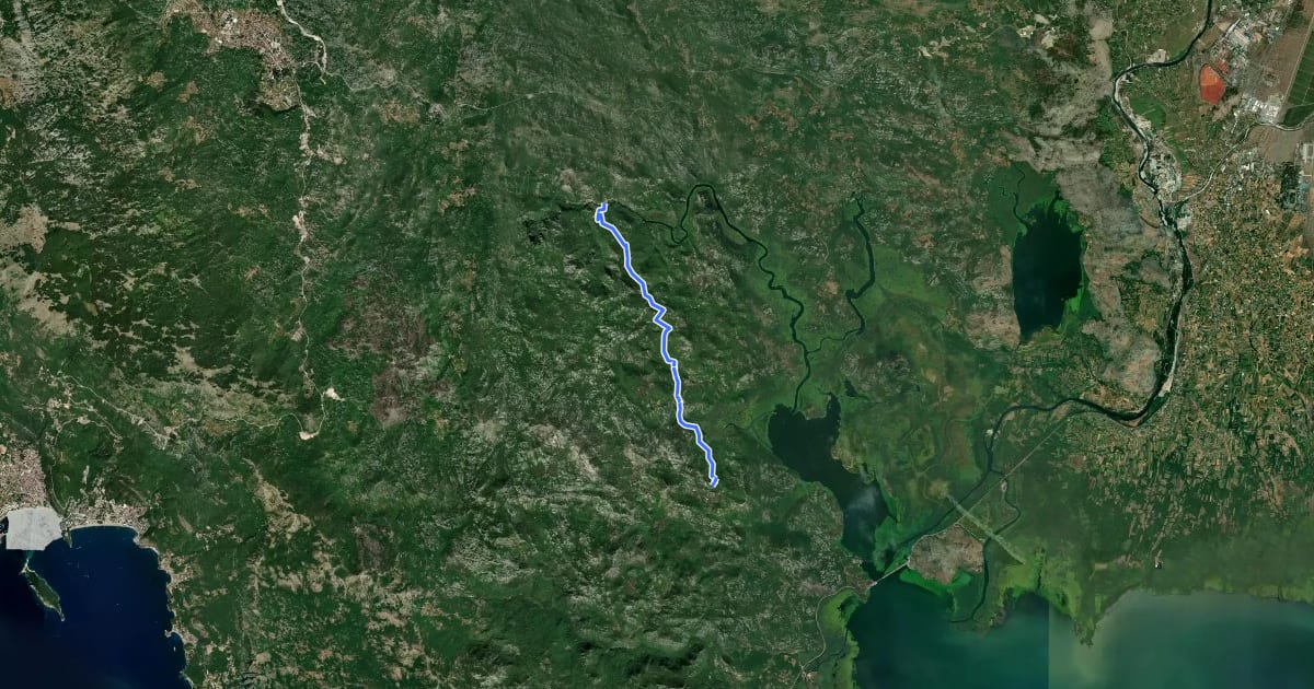 Маршрут 792B Komarno - Rijeka Crnoevića на спутниковом снимке