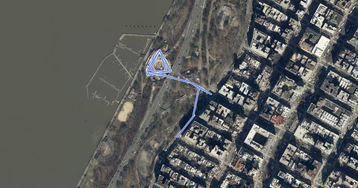 Маршрут 79th St/MWG Connection на спутниковом снимке