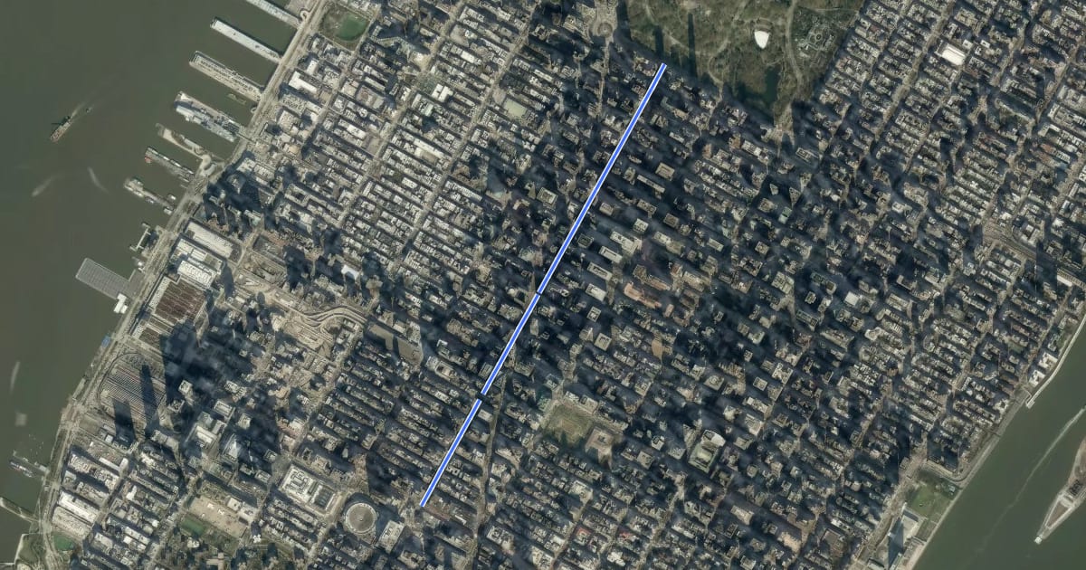 Маршрут 7th Avenue на спутниковом снимке