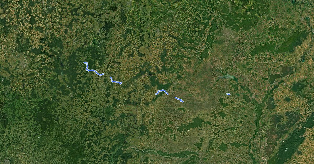 Маршрут 8 Grenzlandradweg на спутниковом снимке