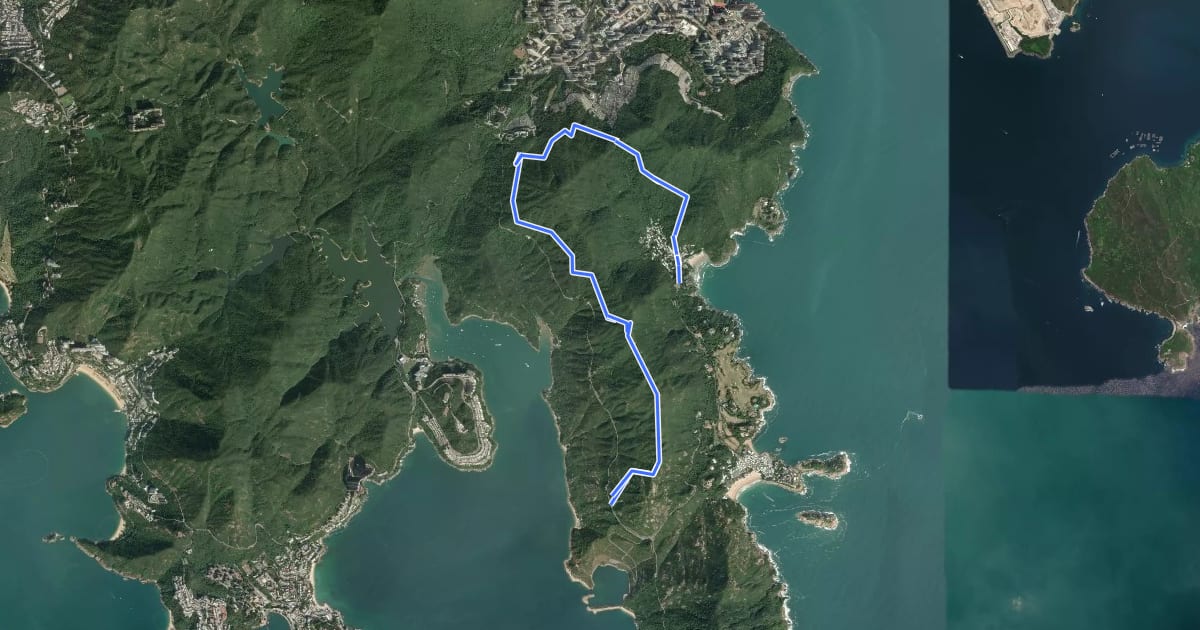 Маршрут 港島徑第8段 Hong Kong Trail Section 8 на спутниковом снимке