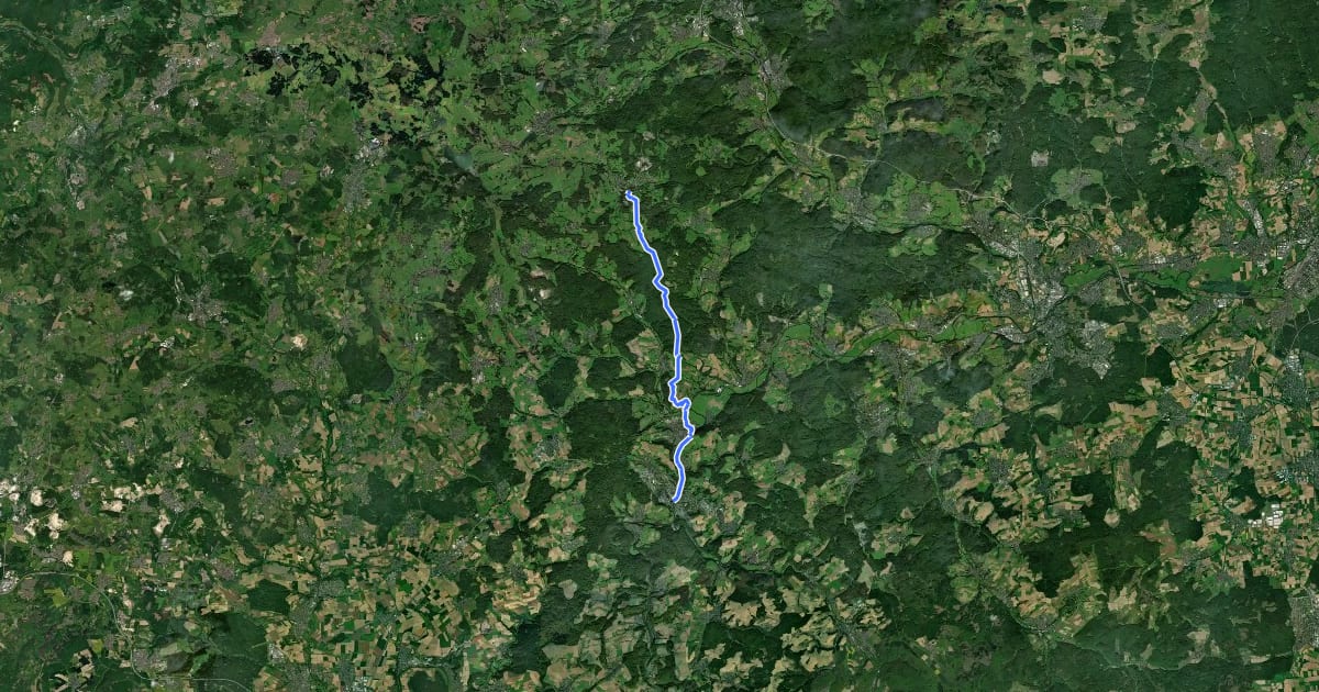 Маршрут [8] HWW Westerwald Etappe 2 (Beilstein - Weilburg) на спутниковом снимке