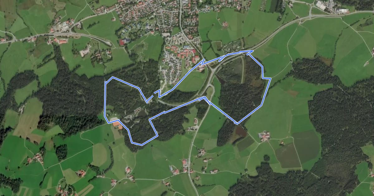 Маршрут 8 - Nordic Walking Wald- und Weiherrunde на спутниковом снимке