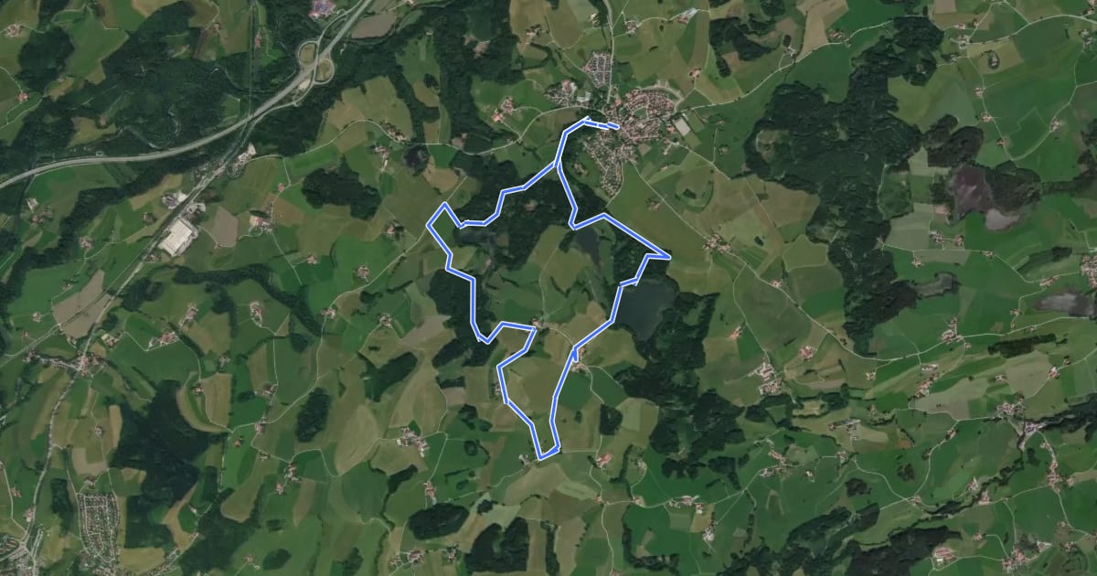 Маршрут 8 - Wanderung Panoramahöhenweg durch Wald und Flur на спутниковом снимке