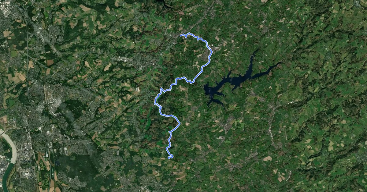 Маршрут [<8] Wanderweg 8 des KEV [Odenthal/Wermelskirchen] на спутниковом снимке