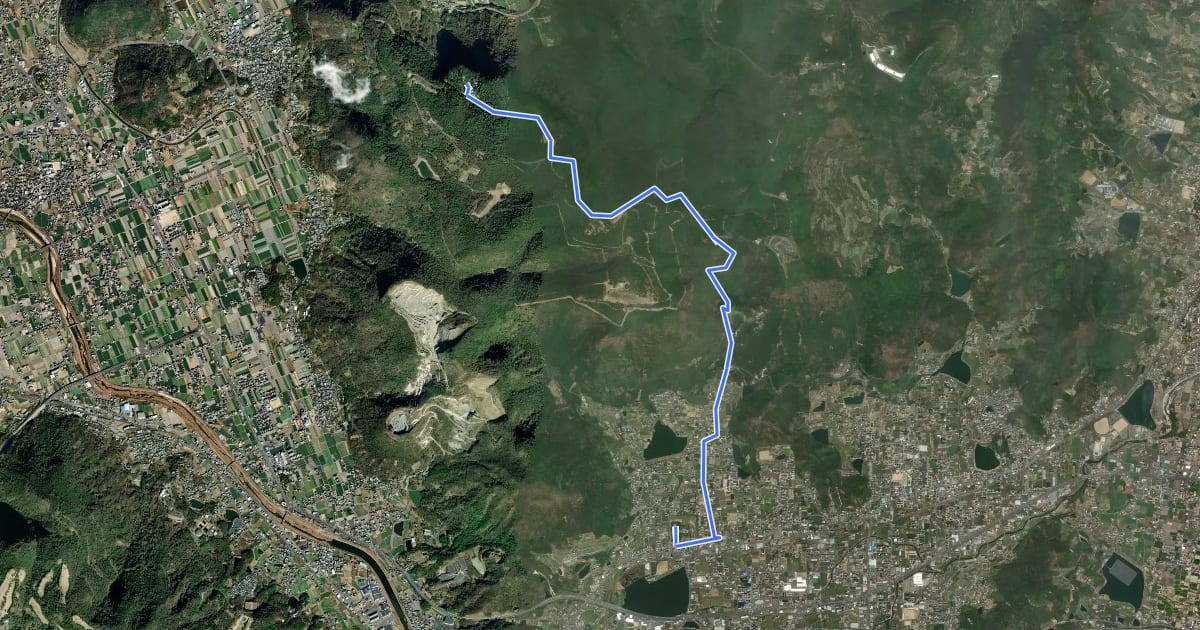 Маршрут 四国遍路 80番札所讃岐国分寺~81番札所白峯寺 на спутниковом снимке