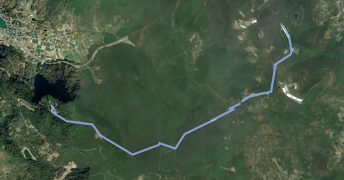 Маршрут 四国遍路 81番札所白峯寺~82番札所根香寺 на спутниковом снимке