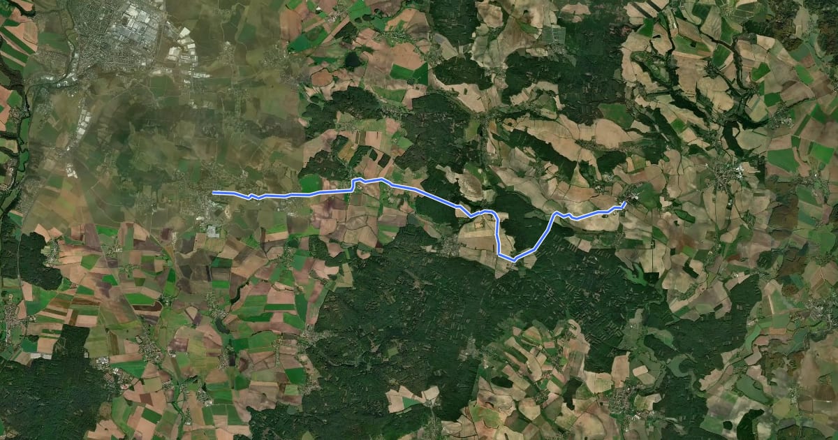 Маршрут 8154 Dobrovice - Dětenice на спутниковом снимке