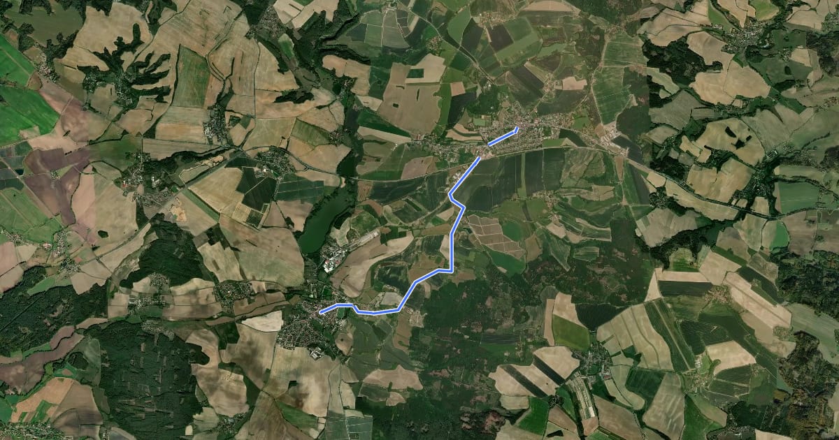 Маршрут 8161 Dolní Bousov - Sobotka на спутниковом снимке