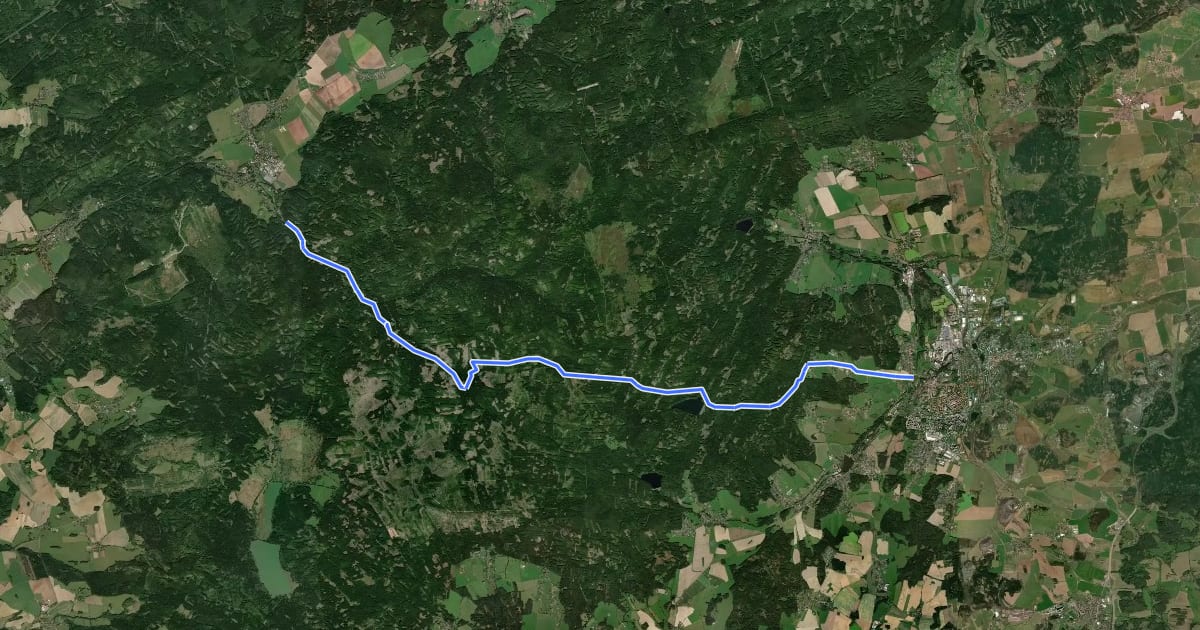 Маршрут 8190 Staré Podlesí-Strašice на спутниковом снимке