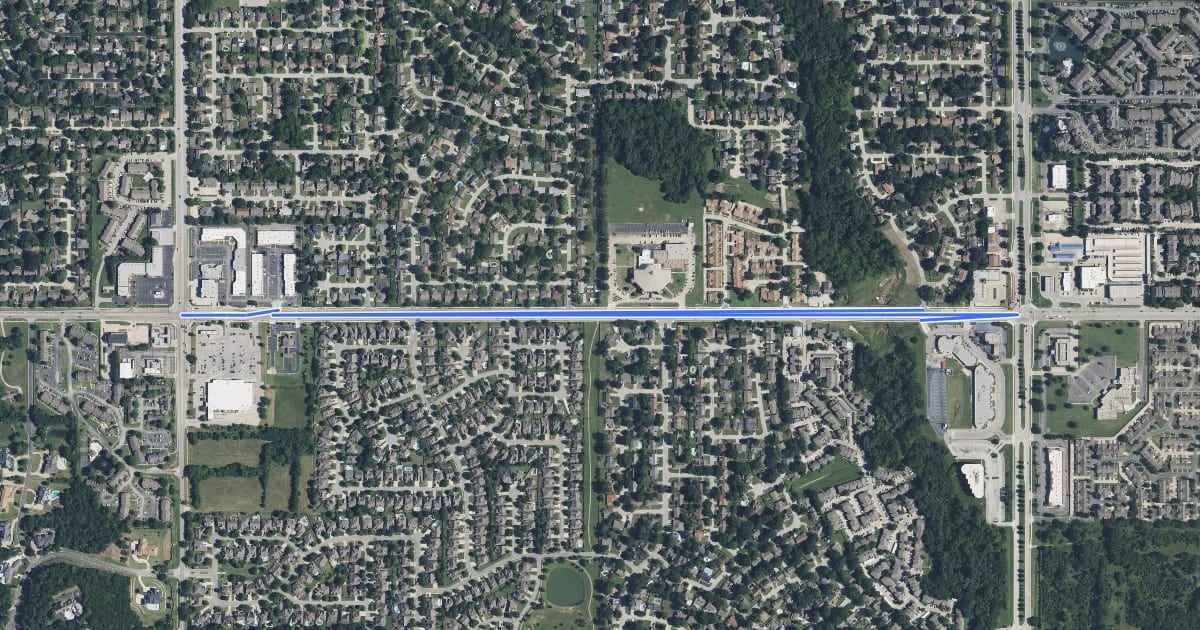 Маршрут 81st Street на спутниковом снимке