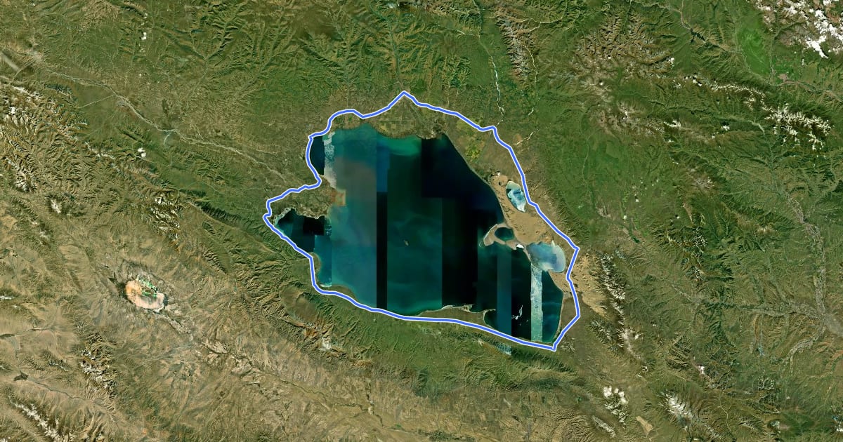 Маршрут 环青海湖骑行线 на спутниковом снимке