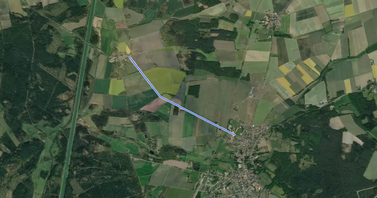 Маршрут (84) Knesebeck Wittinger Straße X Hagener Weg - (77) Wunderbüttel Ost K123 на спутниковом снимке
