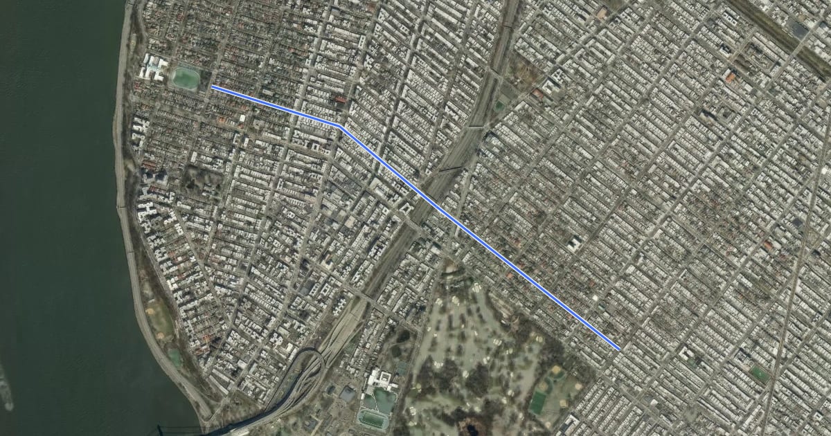 Маршрут 84th Street на спутниковом снимке