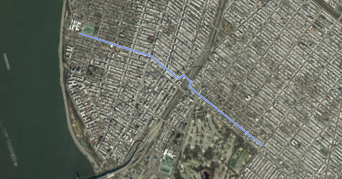 Маршрут 85th Street на спутниковом снимке