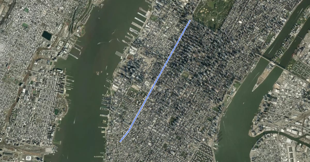 Маршрут 8th Avenue на спутниковом снимке