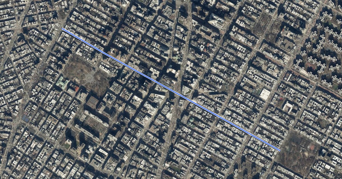 Маршрут 8th Street на спутниковом снимке