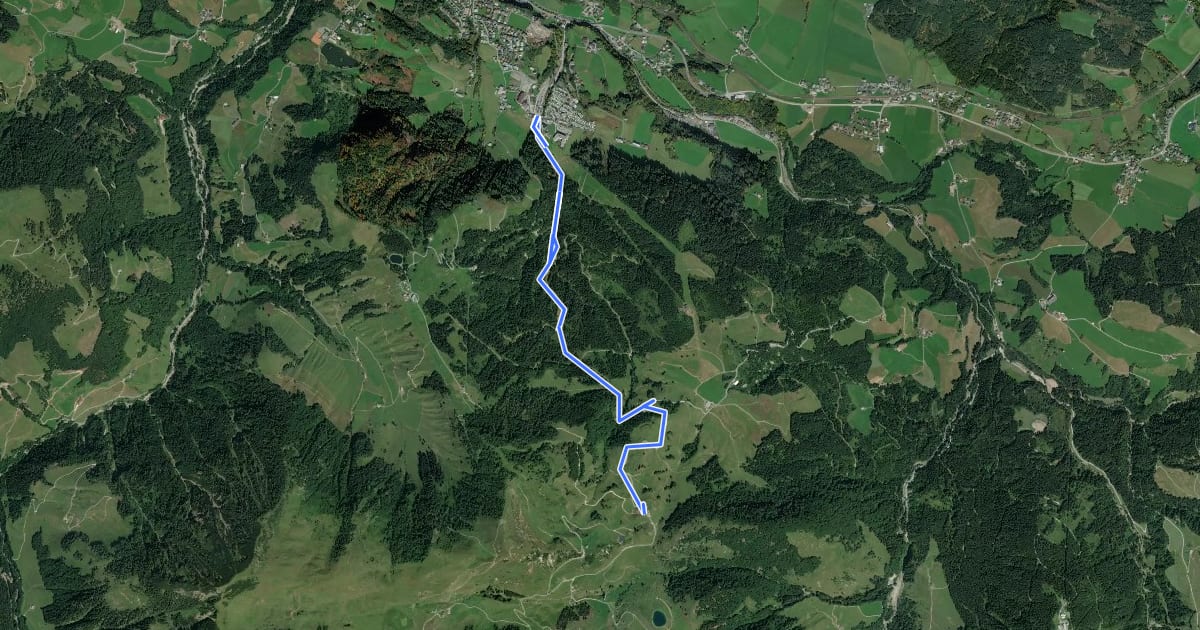 Маршрут [9] Streuböden Talstation - Lärchfilzhochalm на спутниковом снимке