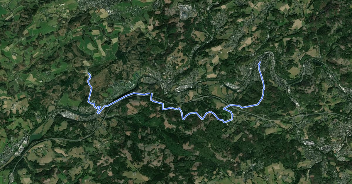 Маршрут [<9] Wanderweg 9 des KEV [Engelskirchen] на спутниковом снимке