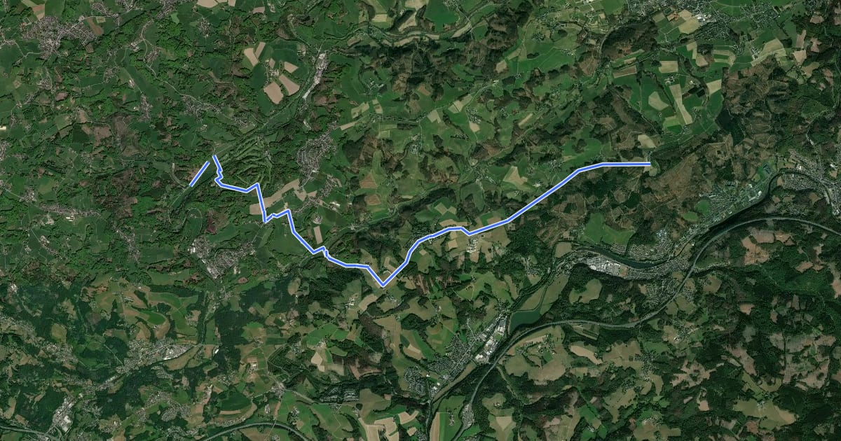 Маршрут [<9] Wanderweg 9 des KEV [Lindlar] на спутниковом снимке