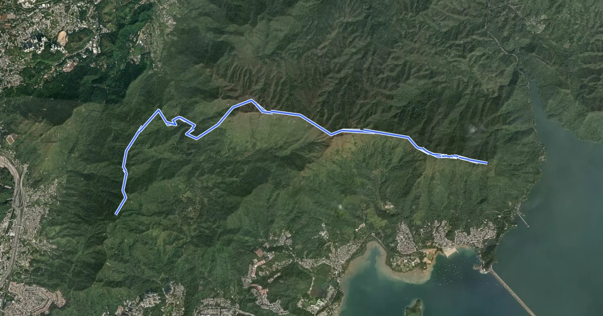 Маршрут 衛奕信徑第9段 Wilson Trail Section 9 на спутниковом снимке