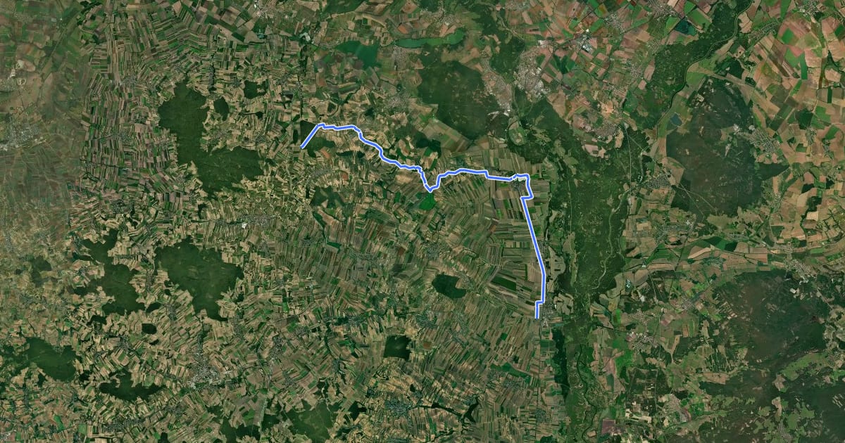 Маршрут 914 Schrattenberg - Bernhardsthal на спутниковом снимке