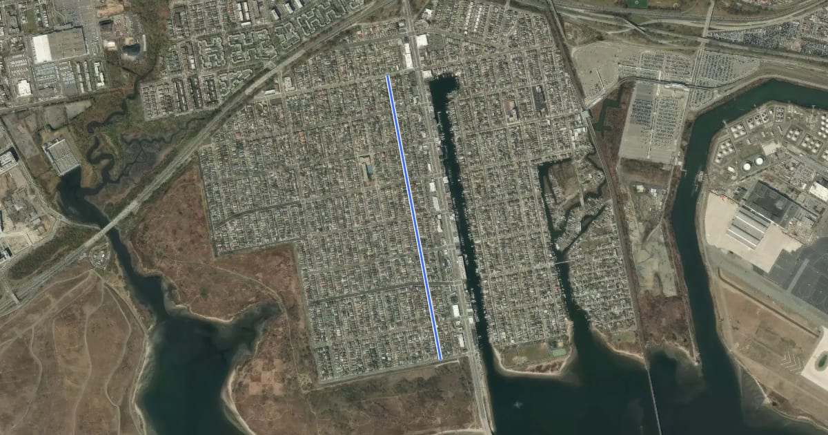 Маршрут 91st Street на спутниковом снимке