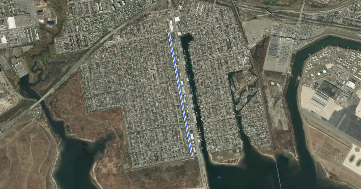 Маршрут 92nd Street на спутниковом снимке
