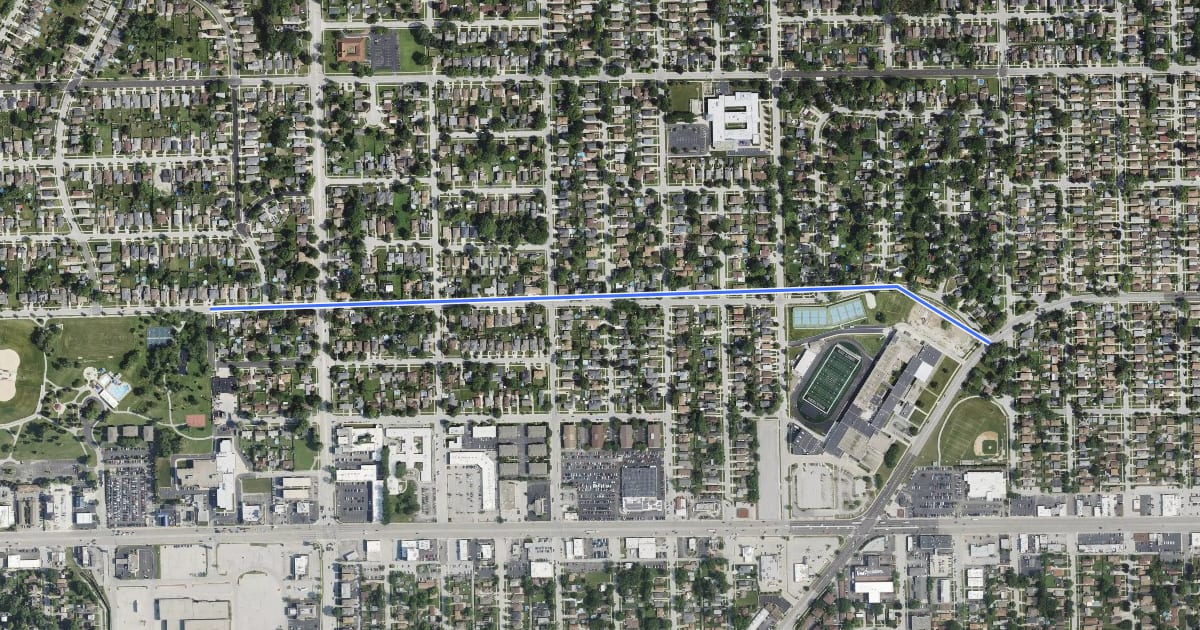 Маршрут 93rd Street на спутниковом снимке