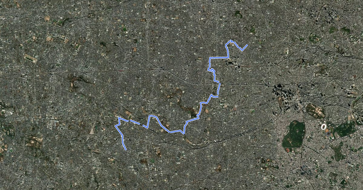 Маршрут 歴史と文化の散歩道 杉並コース на спутниковом снимке