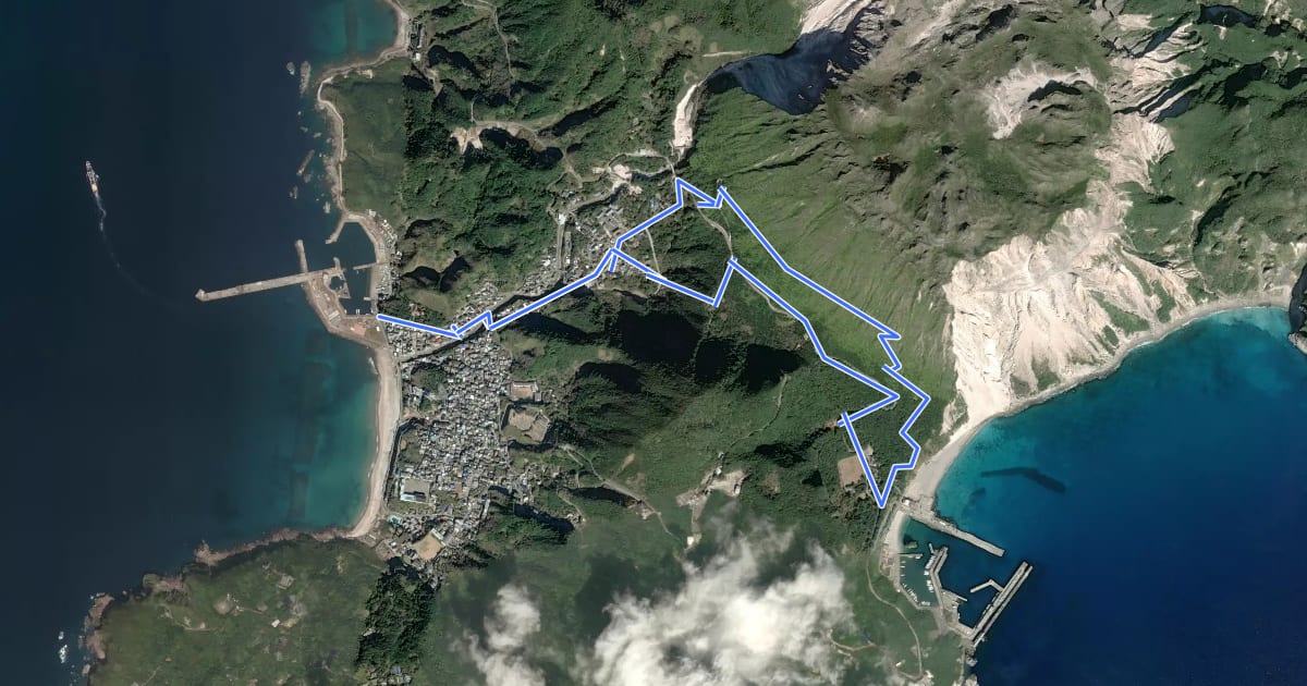 Маршрут 黒島遊歩道コース на спутниковом снимке