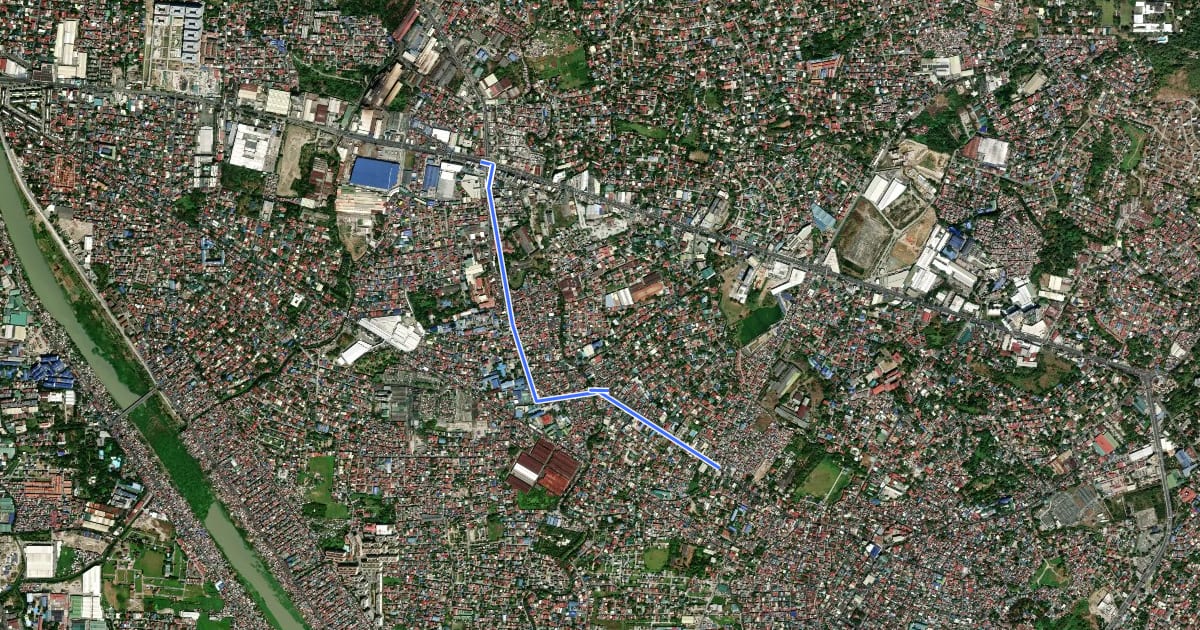 Маршрут A. Bonifacio Avenue на спутниковом снимке