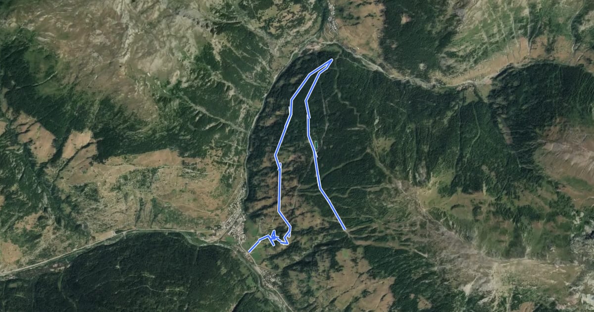 Маршрут A l'aise dans les mélèzes на спутниковом снимке