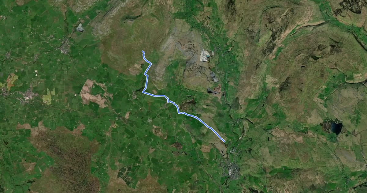 Маршрут A Pennine Journey на спутниковом снимке