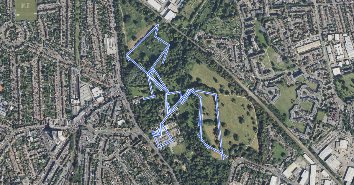 Маршрут A suburban oasis: Morden Hall Park walk, Morden на спутниковом снимке