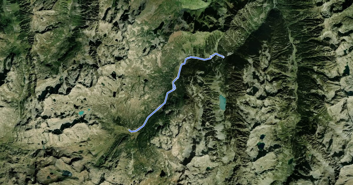 Маршрут A travers la vallée du Marcadau vers le refuge Wallon на спутниковом снимке