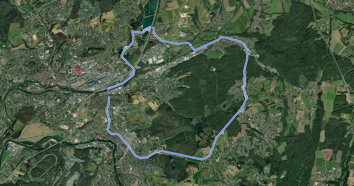 Маршрут A vélo dans l'agglo Circuit 1 на спутниковом снимке