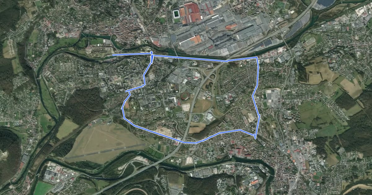 Маршрут A vélo dans l'agglo Circuit 4 на спутниковом снимке