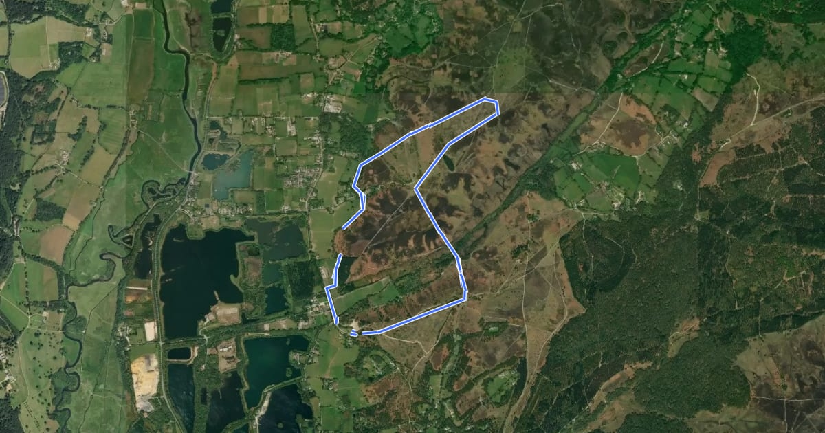 Маршрут A Walk to the Huff Duff, SW Hants на спутниковом снимке