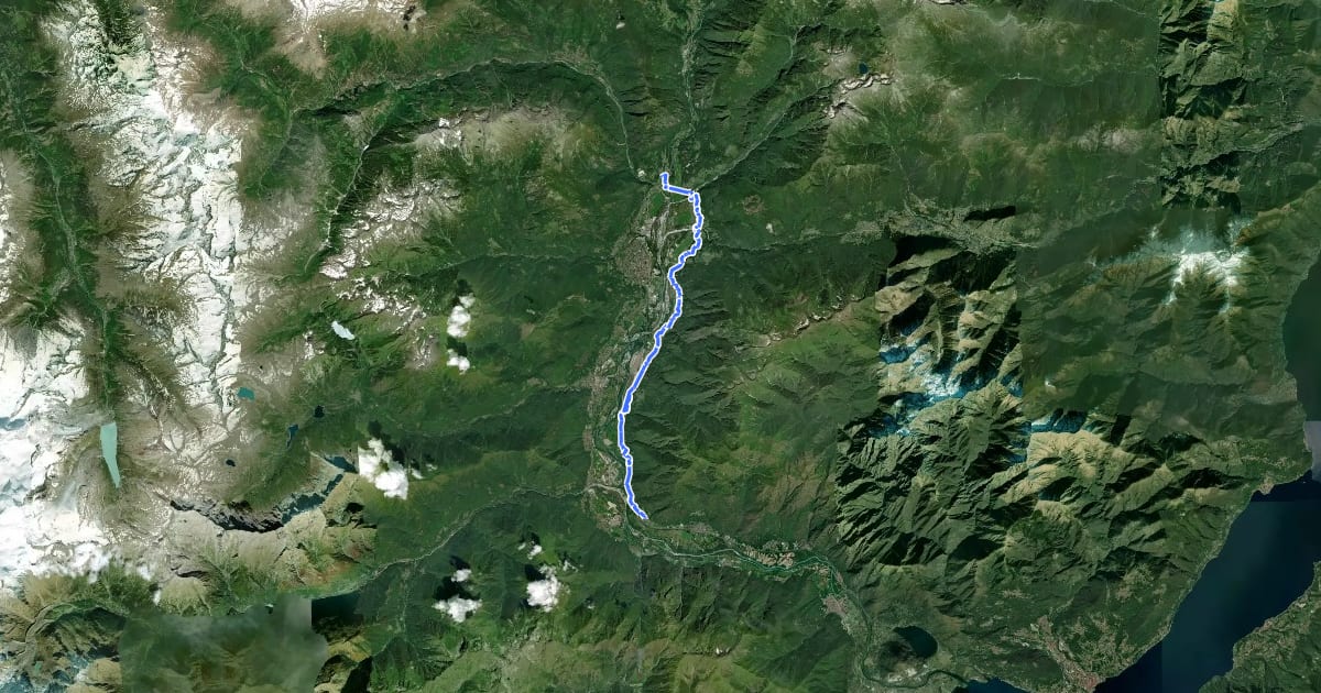 Маршрут A00 - Strada Romana (prima sezione) на спутниковом снимке